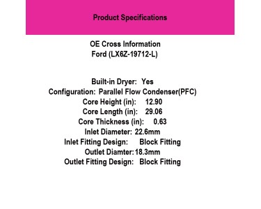 AC CONDENSER BRONCO SPORT - G30196S AC CONDENSER BRONCO SPORT - G30196S