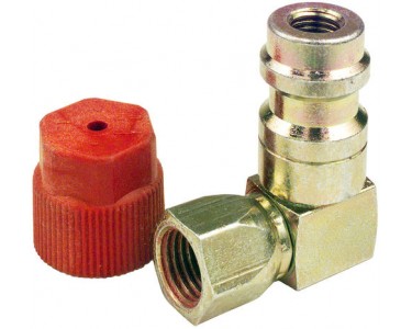 RETRO ADPTR R134A 90DEG 1/4 16MM STEEL